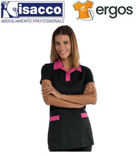 Isacco GREMBIULE TRINIDAD Donna Colletto Fuxia Barista Cameriera Bistrot Sala