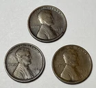 (3) 1909 Lincoln Wheat One Cent 1¢ BN Circulated (1st Year Lincoln) 3-Coin Lot