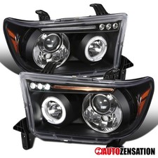 Fit 2007-2013 Toyota Tundra 08-17 Sequoia Black Led Halo Projector Headlights Fit 2007-2013 Toyota Tundra 08-17 Sequoia Black Led Halo Projector Headlights