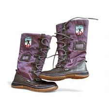 Pajar Grip Tall Winter Boots Kids Youth Size 2.5/3 EUR 34 Purple Black Lace Up