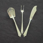 3-Pc Antique Lunt Sterling Silver Hostess Set William & Mary Sugar Butter Lemon