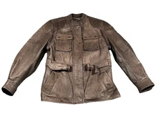 Vintage Hein Gericke Echt Leder Brown Leather Jacket Size 40 Pockets Strap