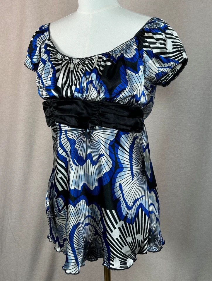 Heart Soul 女式 Y2K 婴儿娃娃上衣 XL 码绑带缎面仙女垃圾奇思 — 第 2/4 张图片