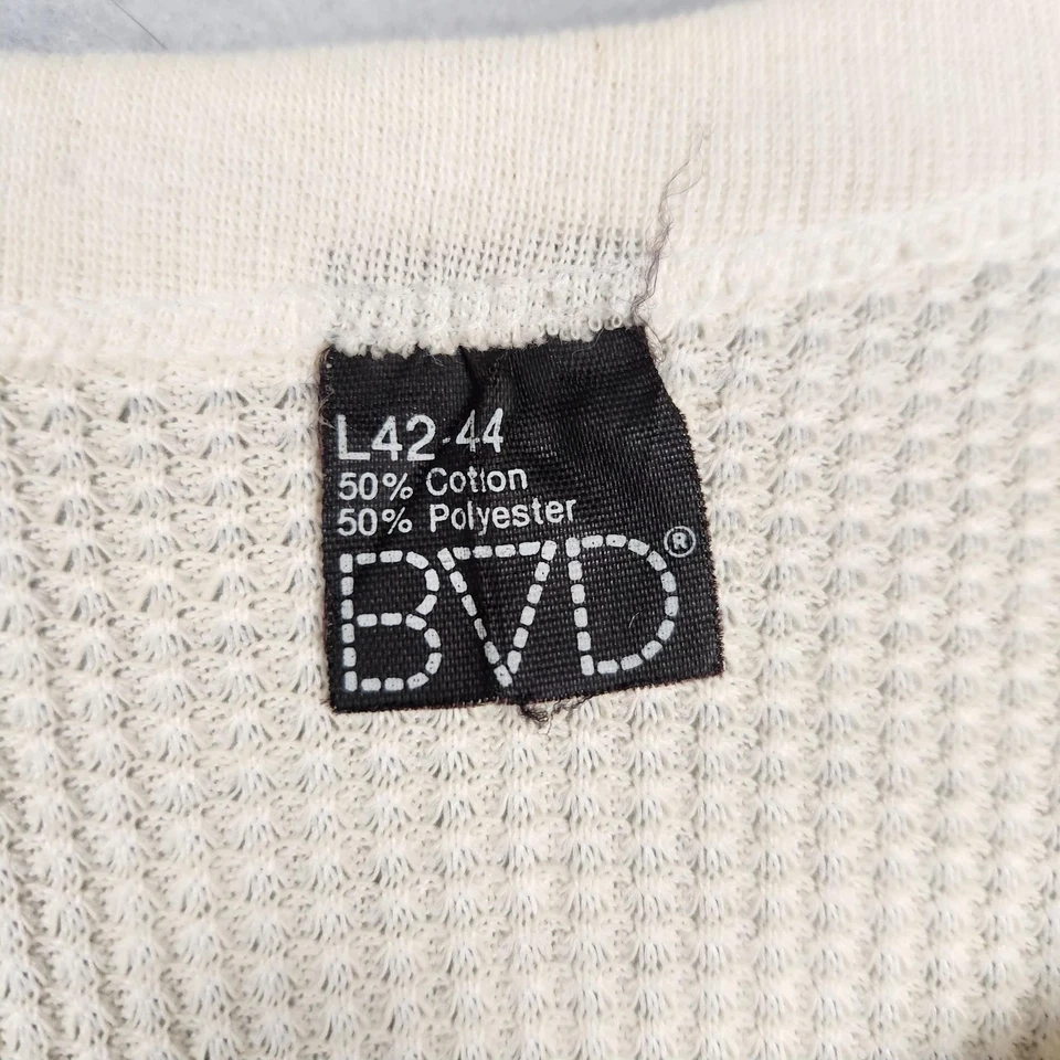 Camisa térmica vintage BVD para hombre grande L 42-44 tejido gofre manga larga EE. UU. 90 Foto 3 de 4