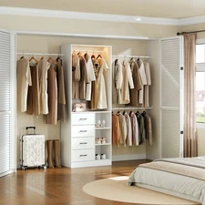 Armoire Wardrobe Closet Wardrobe Cabinet with Hanging Rod 110.7” x 15” x 80.7”