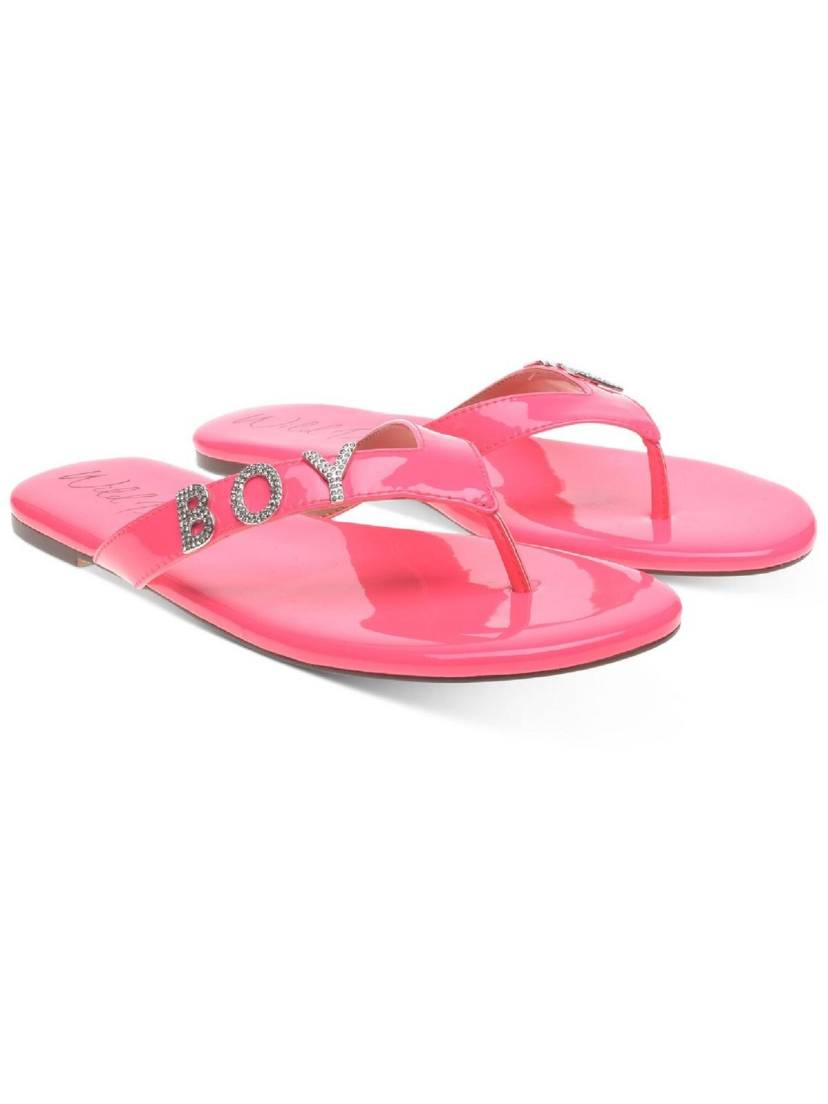 WILD PAIR Womens Pink Rhinestone Fantasia Round Toe Slip On Thong Sandals 7 M 4490₽