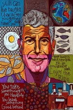 Anthony Bourdain Collage Poster Chef Kitchen Inspiration Wall Art Unframed