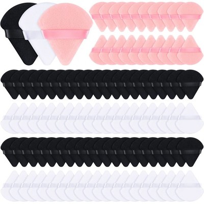 100 Pcs Powder Puff Face Soft Makeup Sponge Triangle Powder Puffs for Loose V...