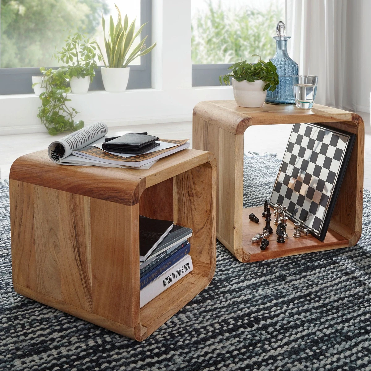 Tavolino Piccolo LOFTEY: 3 Ripiani, Stile Industriale, Marrone E Nero, Alto 71 Cm Per Soggiorno O Camera - 4