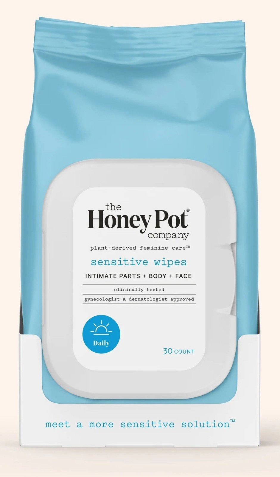 Ежедневные салфетки для интимной гигиены The Honey Pot Sensitive, 30 шт. в упаковке