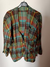 Camicia Donna Vintage Con Spalline Made In Italy Tg. L/ Lino 60 %