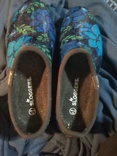 Sloggers Women's Flower Power Waterproof Garden Shoes Size 10 Blue Floral
