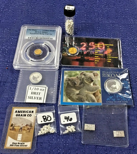 Lot Set w/Carded Gold, Silver, Shot, Nuggets, PCGS GOLD KING TUT & Silver Koala