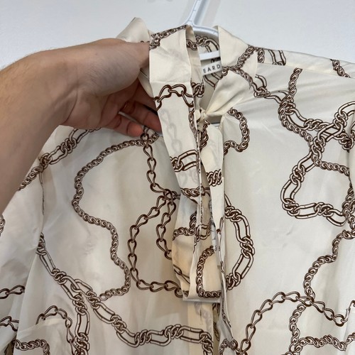 Veronica Beard Remi Bluse 2 neu mit Etikett $ 428 Seide beige Krawatte Langarm Oberteil - Bild 2 von 7