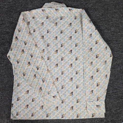 Vtg Montgomery Ward Button Up Shirt Mens 16 Long 34/35 Floral Geometric 70s 80s - Picture 4 of 10