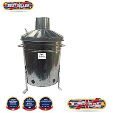 Durable 60L Galvanised Garden Incinerator - Perfect for Burning Leaves & Rubbish