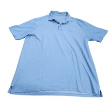 Tommy Bahama Polo Shirt Mens XLT Blue Solid IslandZone Supima Knit Casual