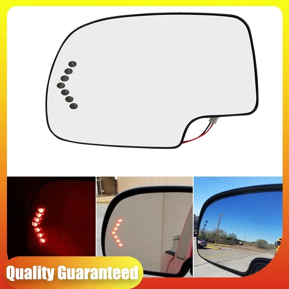 Espejo de vidrio térmico intermitente lado del conductor LH para Chevy GMC Cadillac 2003-2007 Foto 2 de 4