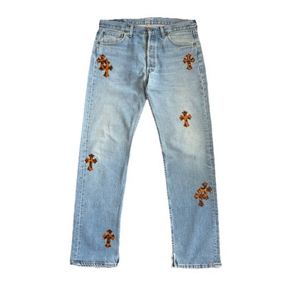 Chrome Hearts - Leopard Cross Patch Denim Jeans Größe: 33
