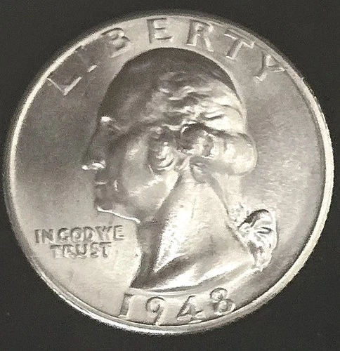 1948D 90% Silver Washington Quarter - Gem BU -