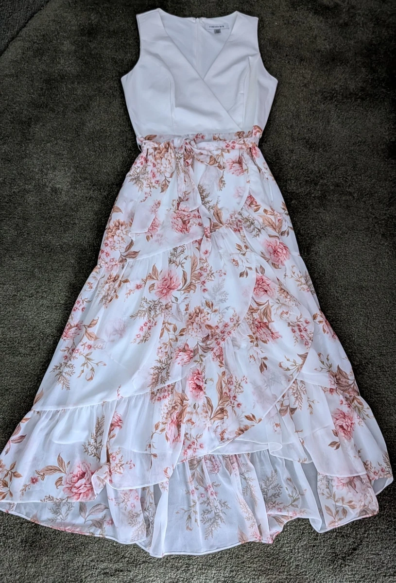 knee length dresses for ladies Iris Tiered Ruffle Midi Dress Lantana Floral