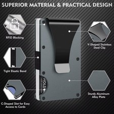 The Ridge Style Titanium Wallet with Money Clip or Cash Strap - RFID Blocking