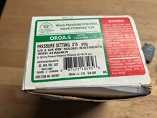 Sporlan OROA-5-215 psi 5/8 ODF Head Pressure Control Valve w/strainer-NEW IN BOX