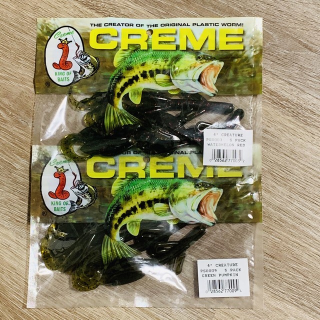 Creme 4” Creature Salamander Soft Plastic Fishing Lure 2pk Pumpkin