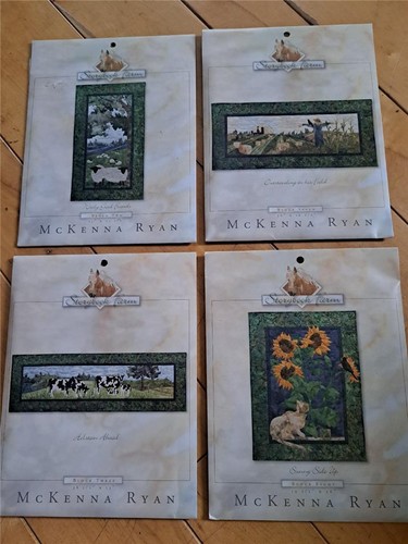 STORYBOOK FARM MCKENNA RYAN 4 QUILT BLOCK HOLSTEIN COW SHEEP SCARECROW SUNFLOWER
