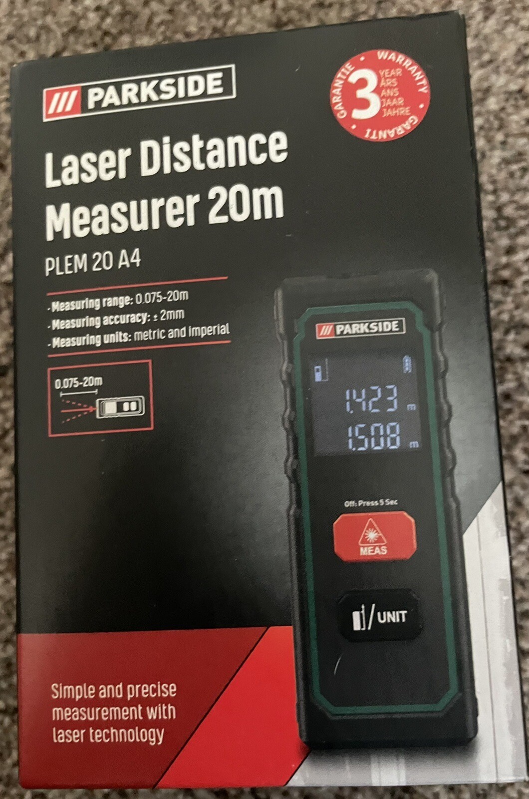 Parkside 20M Laser Distance Measure Same Day Post eBay