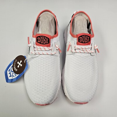 #ad #ad Hey Dude Women#x27;s Sirocco Sport Stripe White Pink NIB 2025 $60.00