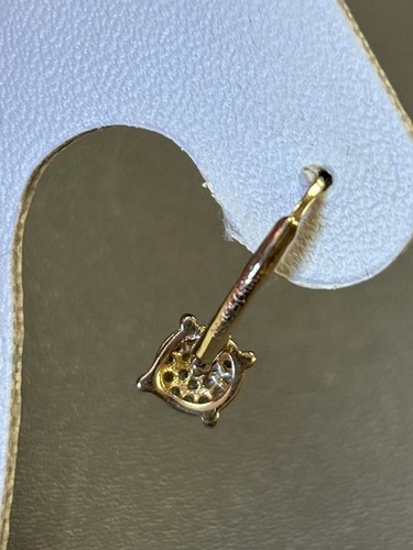18K GOLD over 925 STERLING SILVER GENUINE DIAMONDS DROP DANGLE MACY'S EARRINGS - Picture 6 of 11
