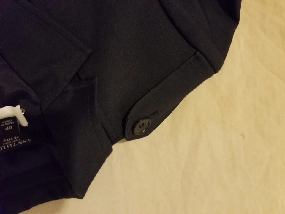 Chaqueta deportiva Blazer para mujer Ann Taylor 0P Petite negra de algodón Foto 4 de 4