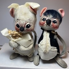 Annalee mice Dolls bride and groom 1971 5.5 inches