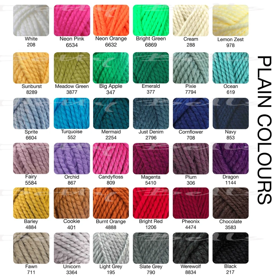 Cygnet SERIOUSLY SUPER CHUNKY Knitting Crochet Thick Yarn Acrylic Wool 100g Ball - Image 2 of 4