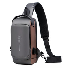 Men's Sling Backpack Waterproof Anti-theft Shoulder Crossbody Chest Bag USB Port