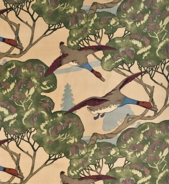 MULBERRY CURTAIN/UPH FABRIC 'FLYING DUCKS VELVET - CAMEL' 3 METRES - VELVET — 第 2/4 张图片