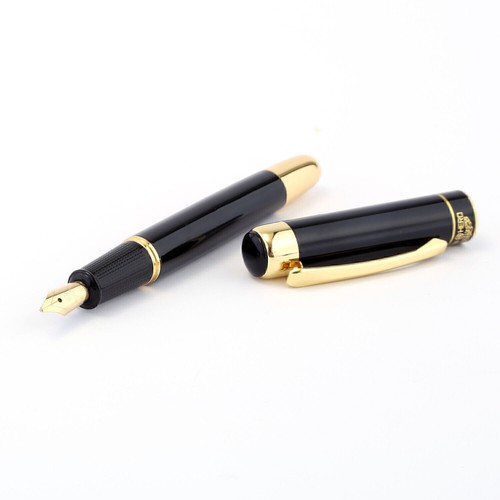 Hero 9018 Fountain Pen - Fude Artist's Signature Nib - Black Gold Luxury Set - Picture 8 of 8