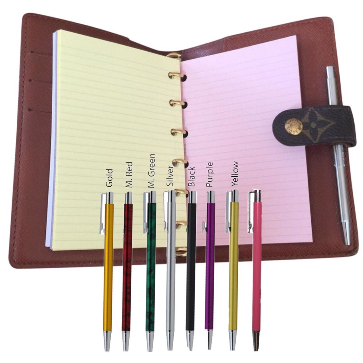 Pen fits Louis Vuitton Small PM Agenda+ 100 sheets of Refill Pen fits Louis Vuitton Small PM Agenda+ 100 sheets of Refill