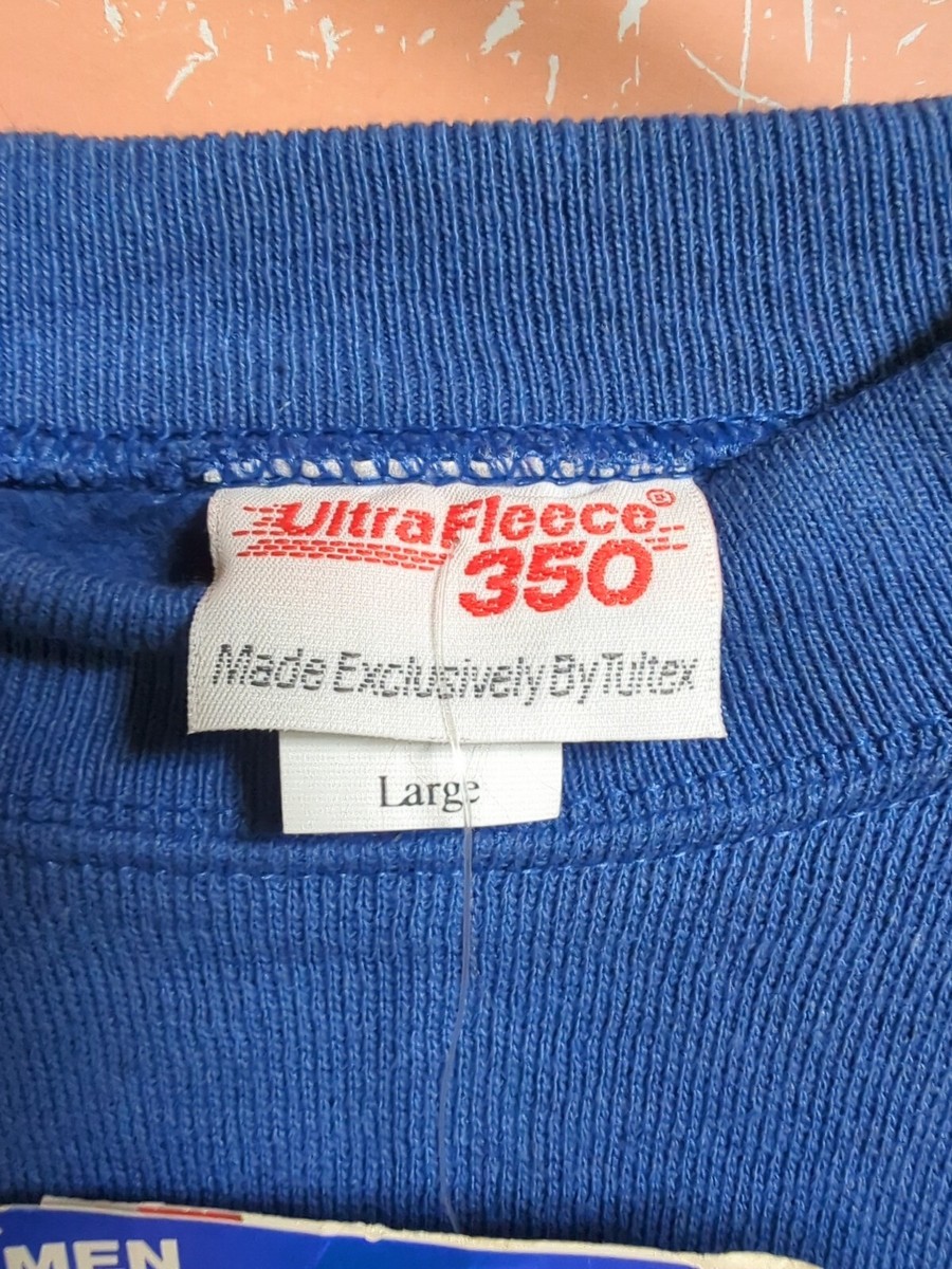 TULTEX Ultra Fleece 360 Vtg 80s 90s USA Blue Blank