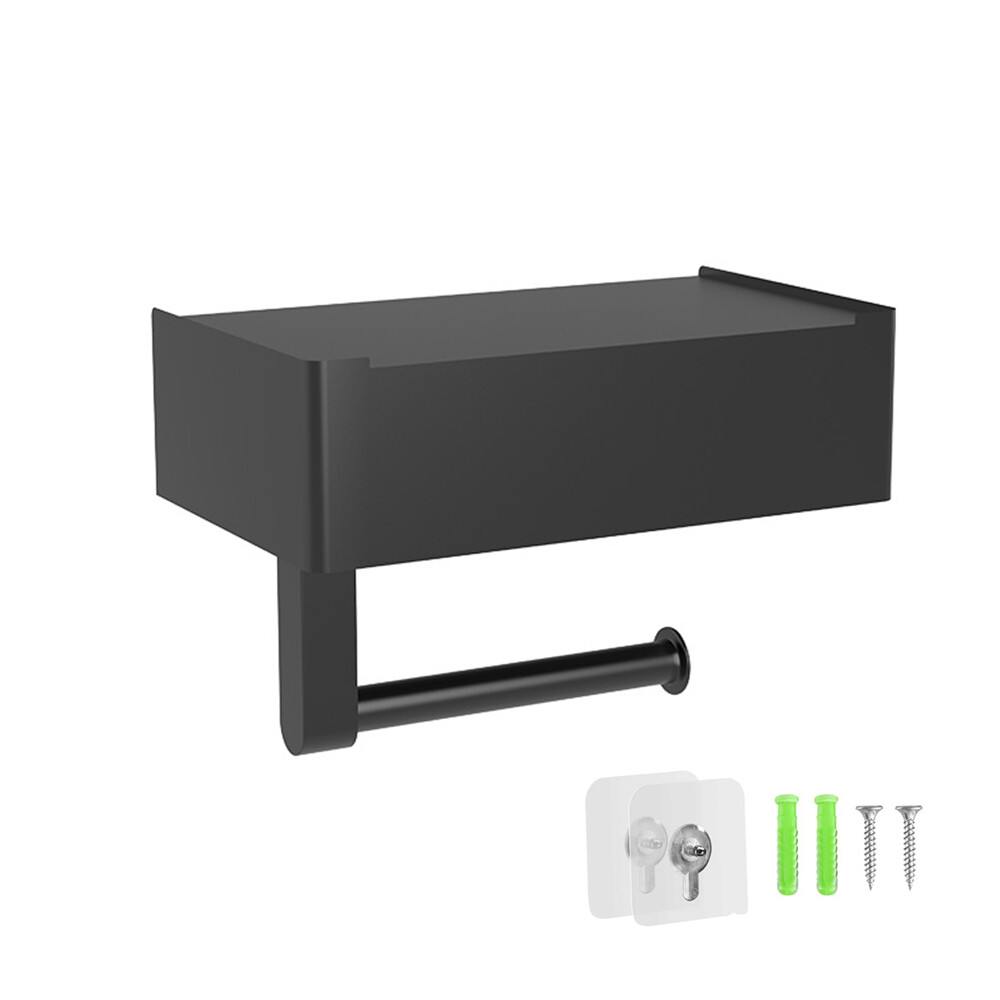 Toilettenpapierhalter Ohne Bohren, Edelstahl Klopapierhalter Ohne Bohren Mit Ablage, WC Papier Halterung Klorollenhalter Mit 2 Klebehakenklebeinstallation Und Bohrinstallation 85479889