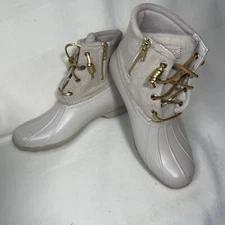 Sperry Rubber Boots Lower  Quilted Top Very Comfortable Water Proof Rubber EUC