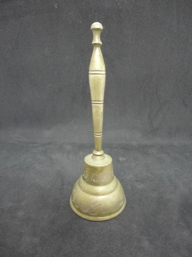 Vintage 6 inch Solid Brass Bell Dinner School Captains Inscribed Design