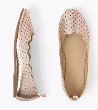 New Gymboree Little Girls Scalloped Rose Gold Metallic Perforated Shoes Flats 11