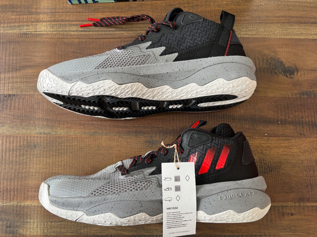 Adidas Dame 8 Bridge City SZ 8 HR1558 Grey Red Black Mens Adidas Dame 8 Bridge City SZ 8 HR1558 Grey Red Black Mens