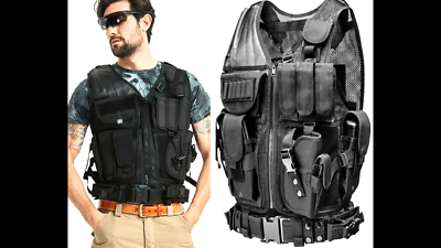 Tactical Vest For Men & Women – Adjustable Lightweight Breathable Training Vest For Combat, Airsoft, Security & Outdoor Survival