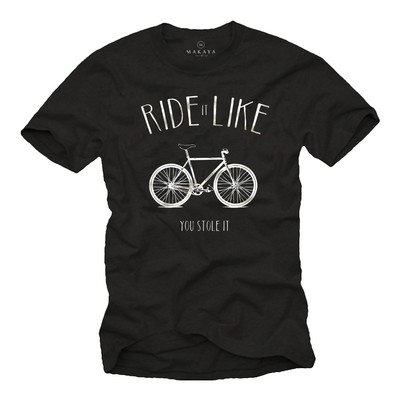 Übergrößen Fahrradshirt Fahrrad T-Shirt Herren Bike Shadow - Radsport Shirt Aus Baumwolle Übergrößen Radtrikot Herren