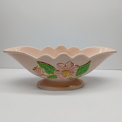 Set consolle con scafo floreale vintage con 2 fioriere Cornucopia rosa verde - Foto 3 di 17