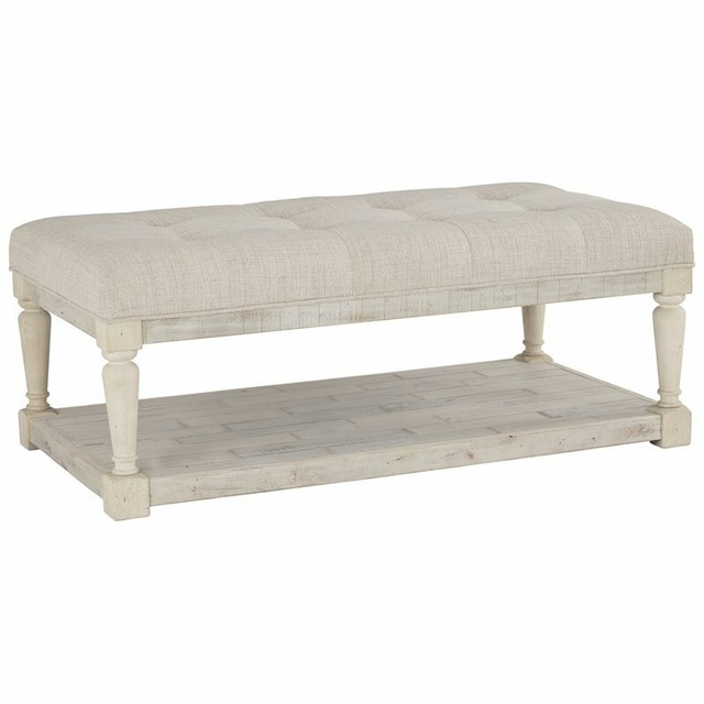 Ashley Furniture Shawnalore Ottoman Cocktail Table In Whitewash