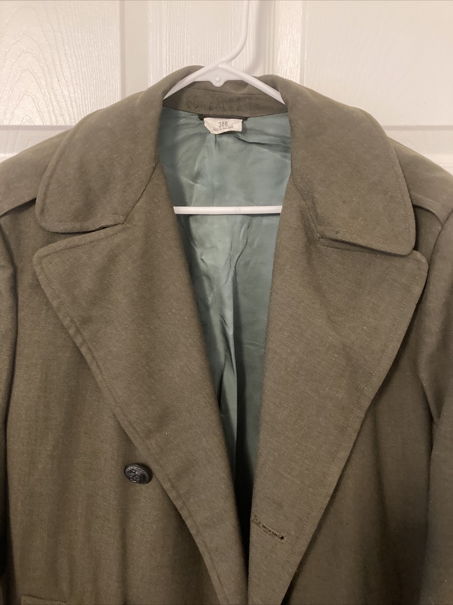 VINTAGE 1977 USMC Marine Corps Wool Overcoat Serge Green MC VINTAGE 1977 USMC Marine Corps Wool Overcoat Serge Green MC